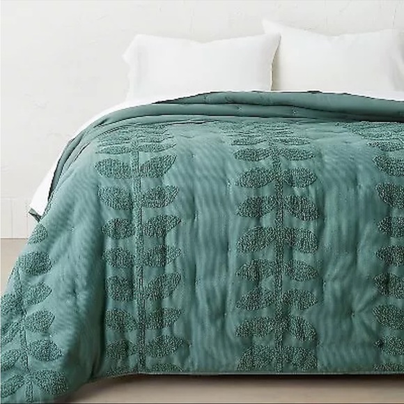 Opalhouse Other - Opalhouse Full/Queen Vintage Chenille Sunset & Vine Quilt Light Teal NWT